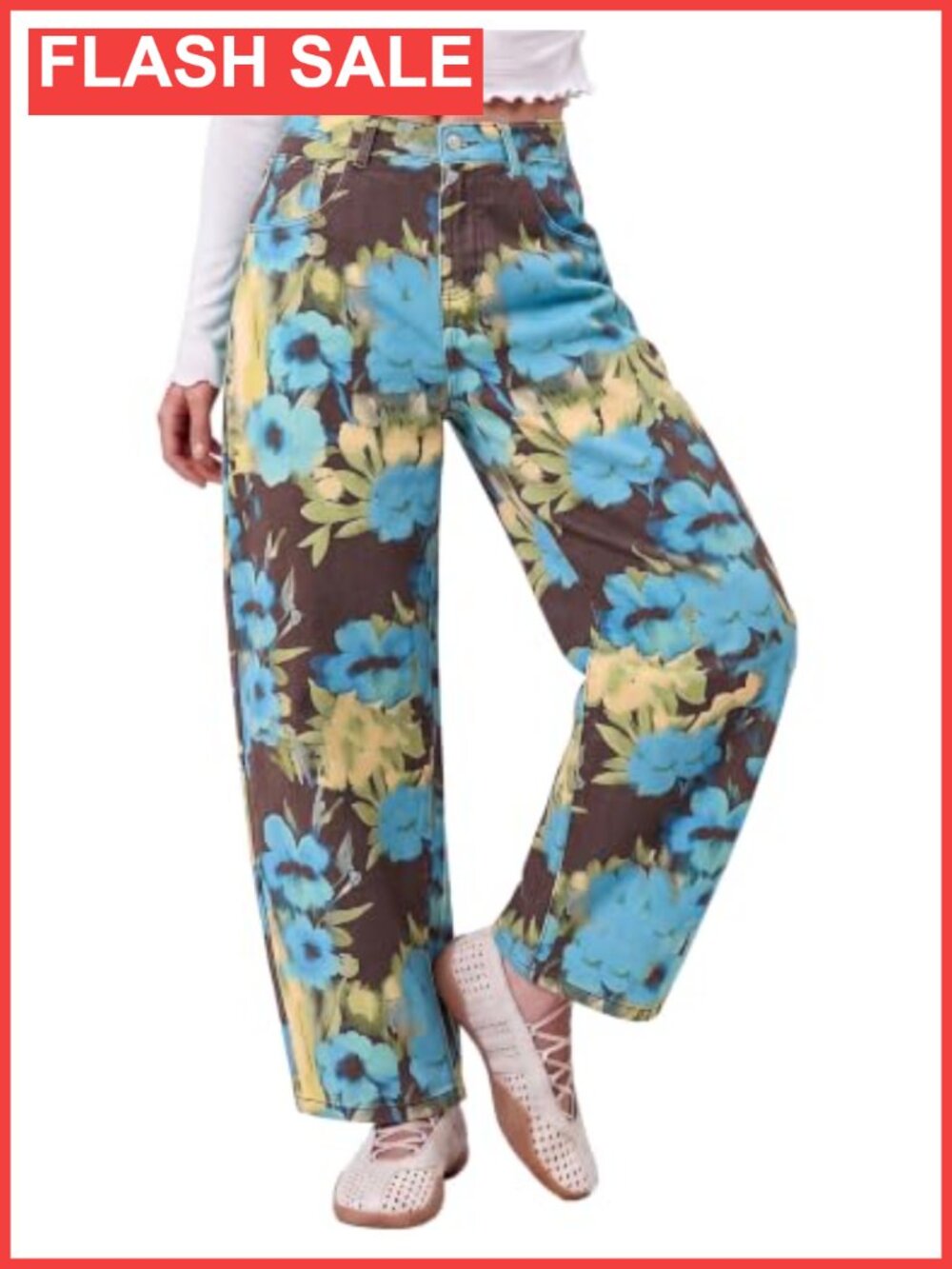 High Rise Barrel Leg Cropped Jeans Stretch Denim Casual